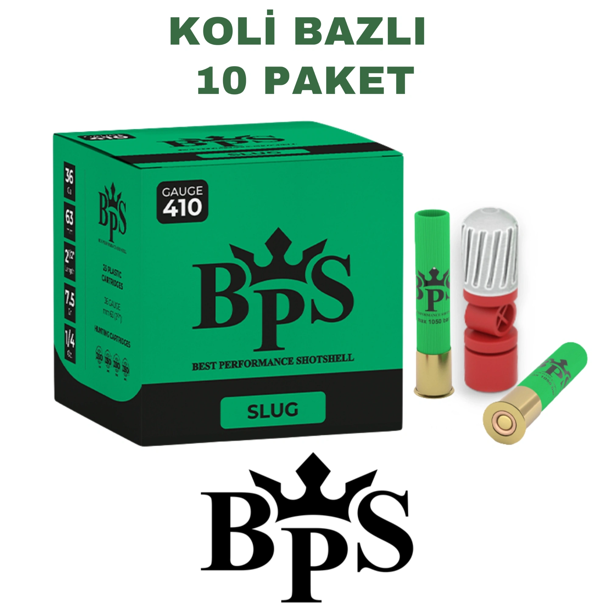 Bps 36 Cal Slug Tek Kurşun -  Koli Bazlı Av Fişekleri 250 Adet