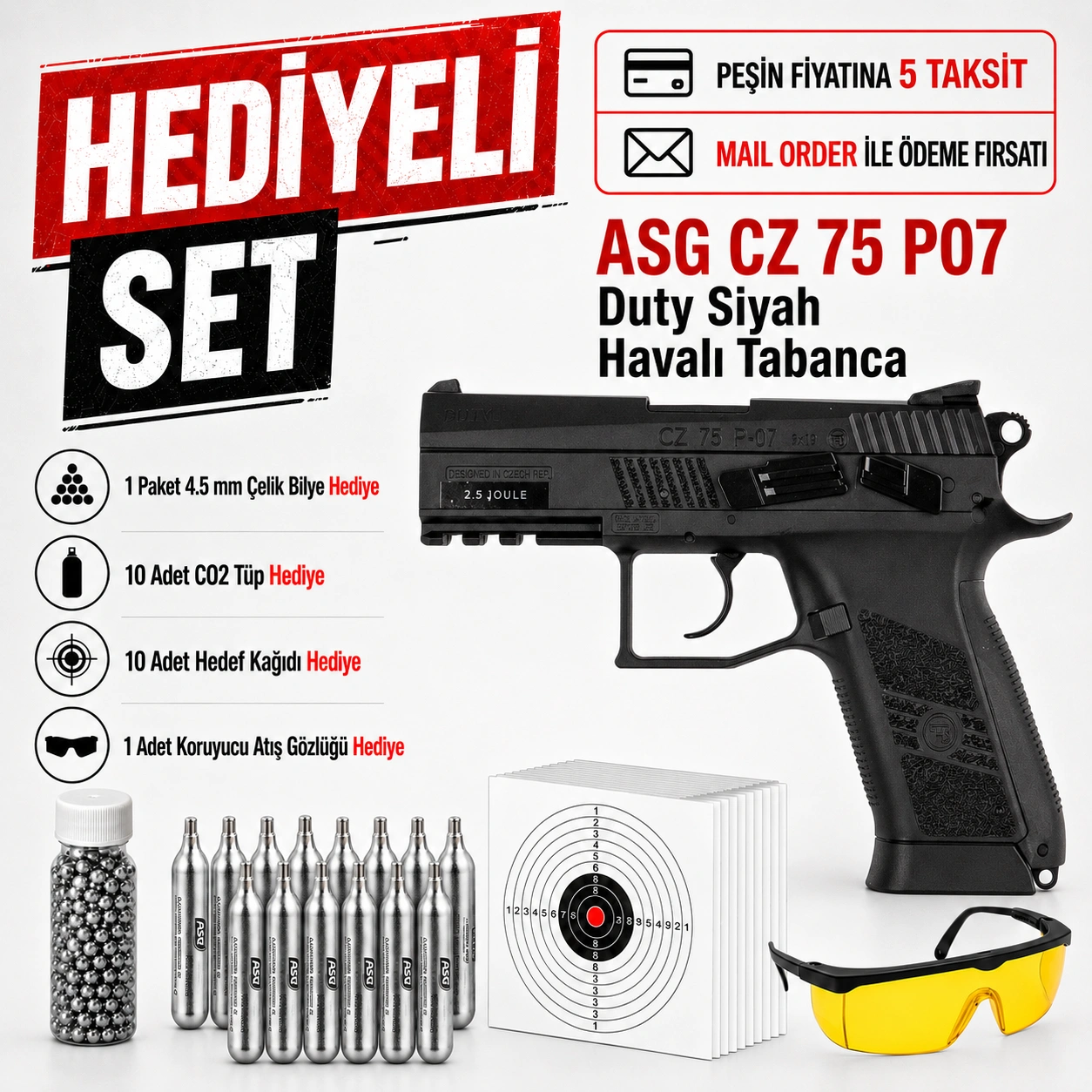 ASG CZ 75 P07 Duty Siyah Havalı Tabanca 16726
