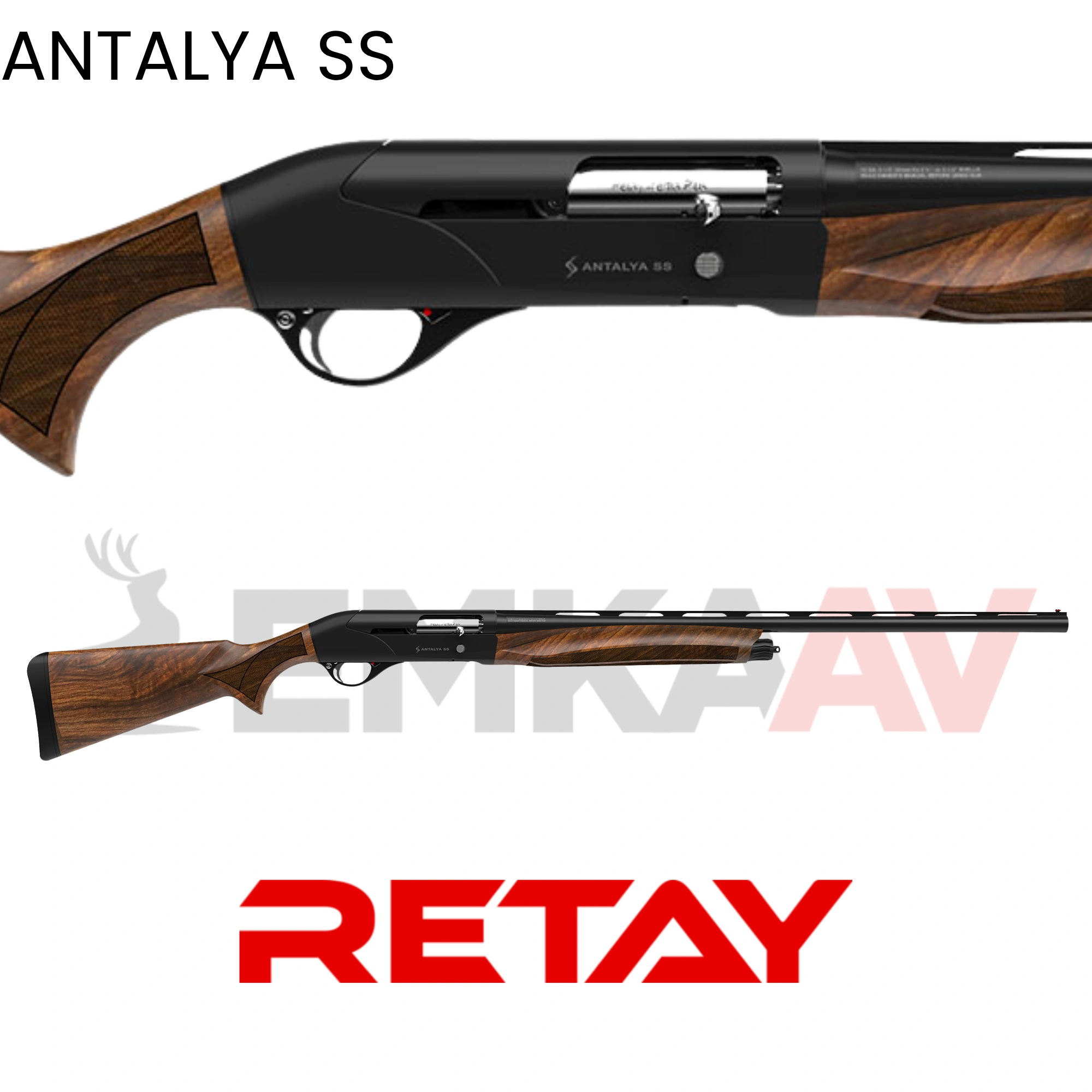 Retay Antalya SS Dark Black Yarı Otomatik Av Tüfeği