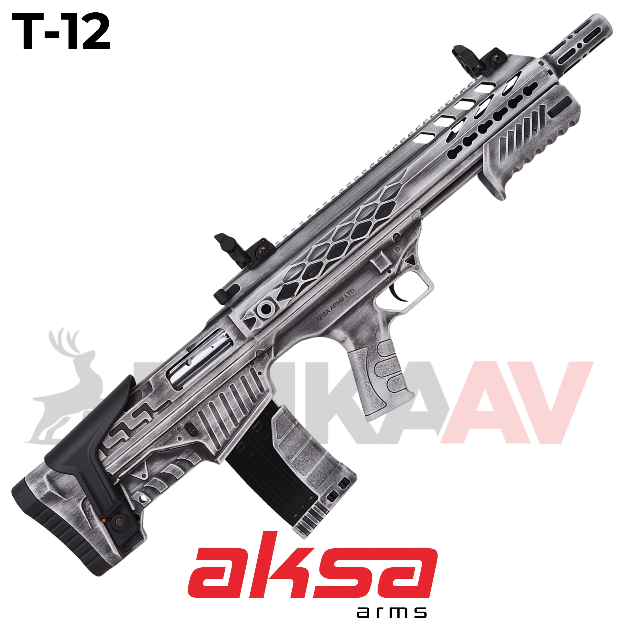 Aksa Crossfire T12 Gri Eskitme Bullpup Çift Sistem Av Tüfeği (Yarı Otomatik Pompalı)
