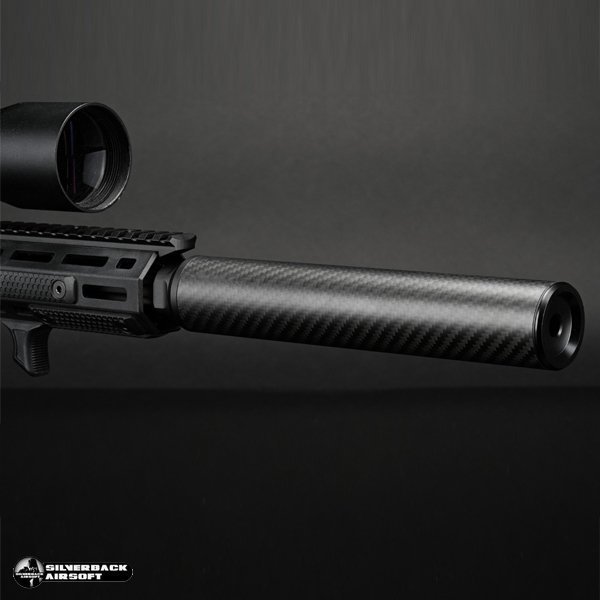 SILVERBACK Karbon Dummy Airsoft Susturucu Replika, Uzun, 14 mm CCW