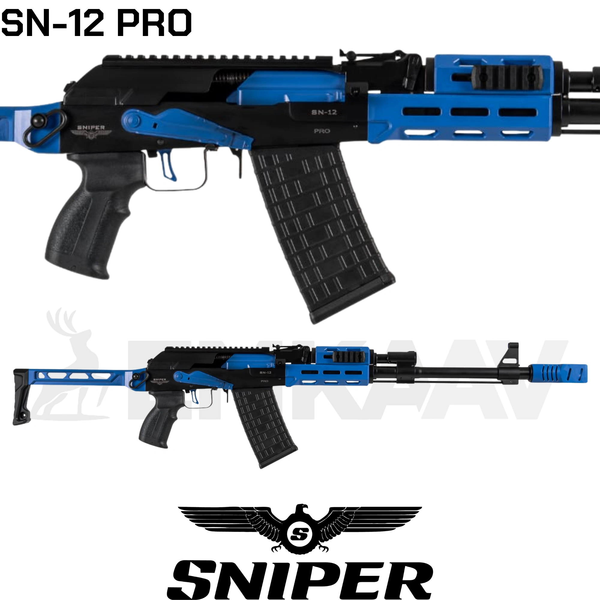 Sniper SN-12 Pro Siyah-Mavi Şarjörlü Av Tüfeği
