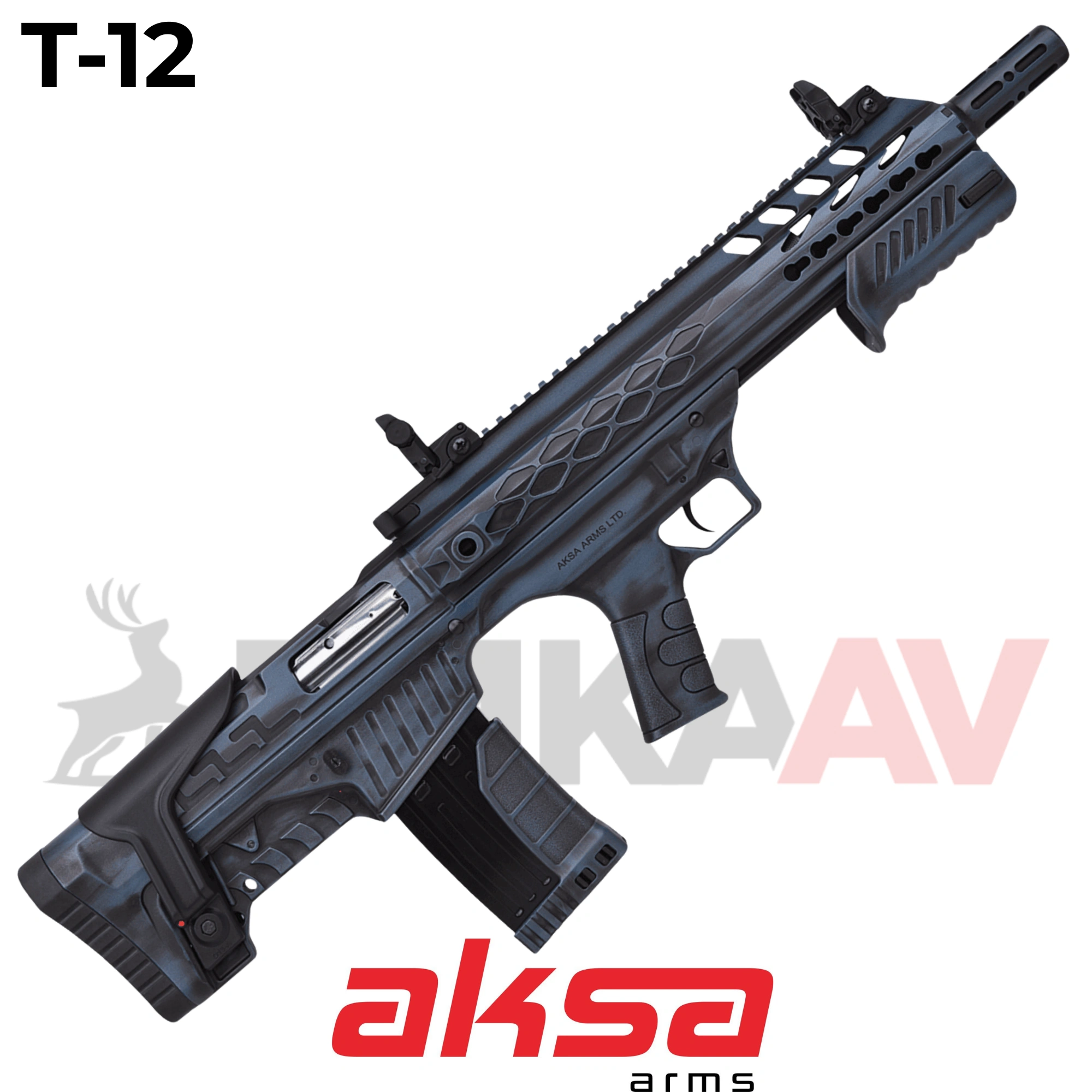 Aksa Crossfire T12 Mavi Eskitme Bullpup Çift Sistem Av Tüfeği (Yarı Otomatik Pompalı)