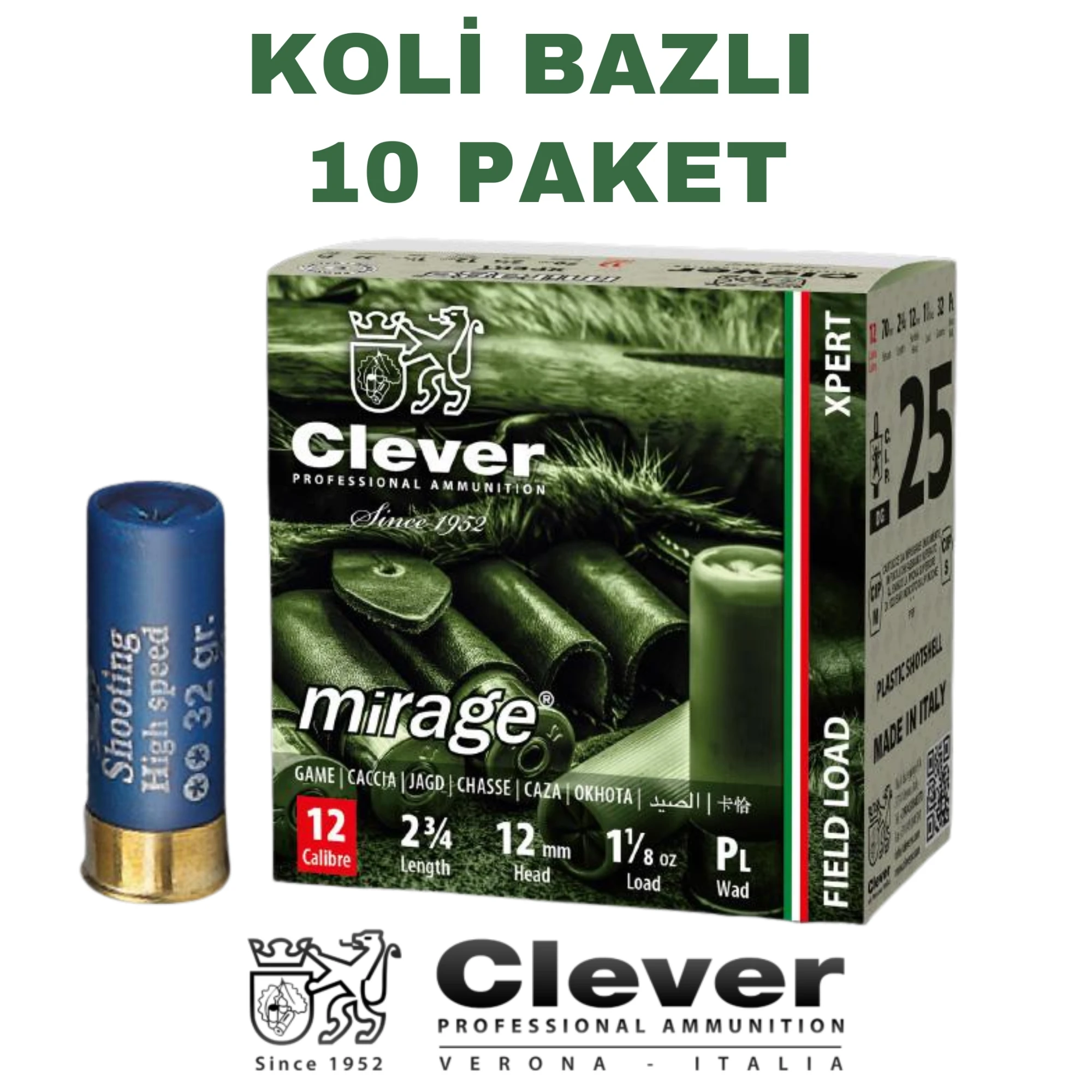 Mirage Xpert Game 32 Gram 12 Kalibre Koli Bazlı Av Fişekleri
