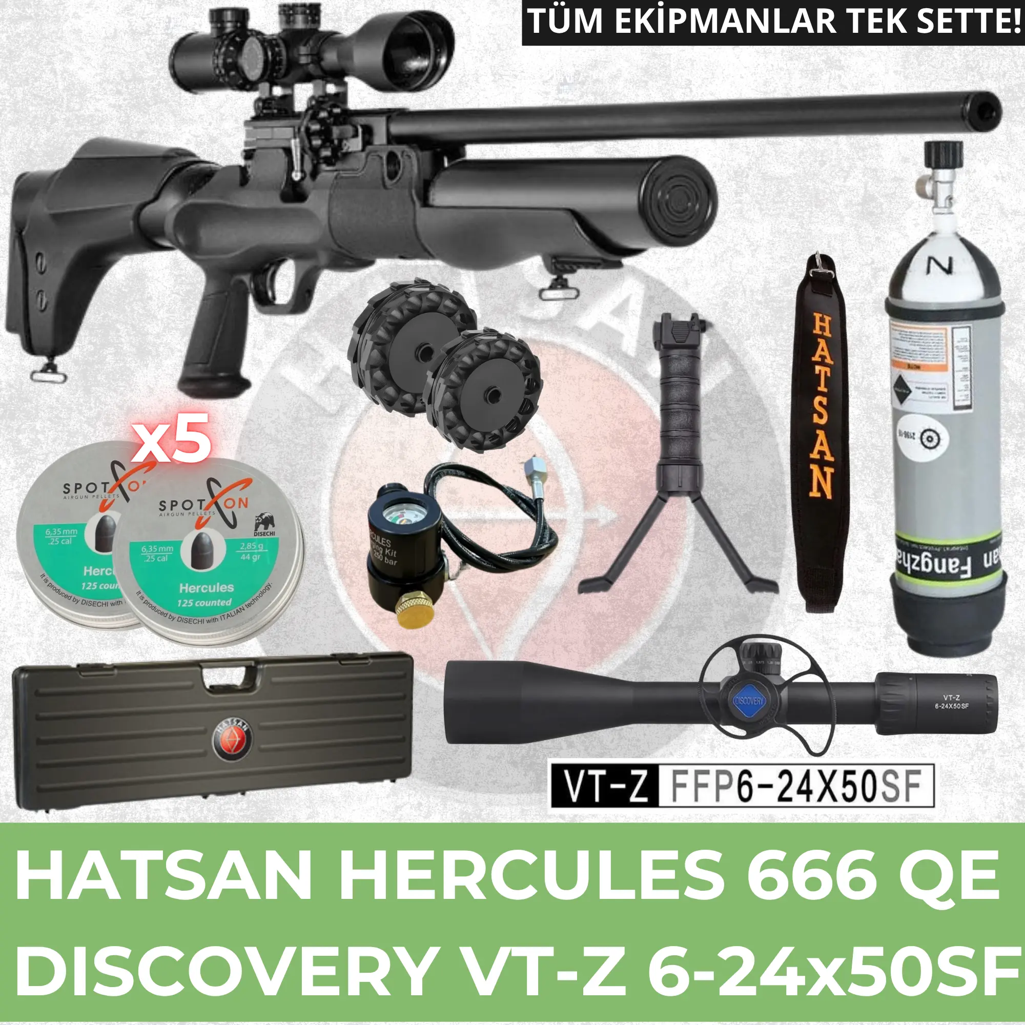 原始機セット¥7000 Hatsan Hercules 666 QE 6.35mm Dürbün+Scuba Full Set (Discovery VT