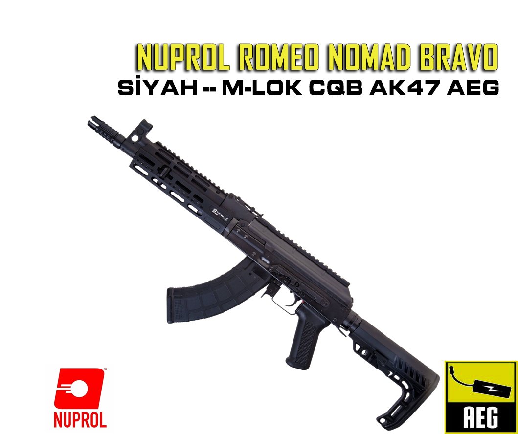 NUPROL Romeo Nomad Bravo - Siyah Mlok CQB AK47 AEG
