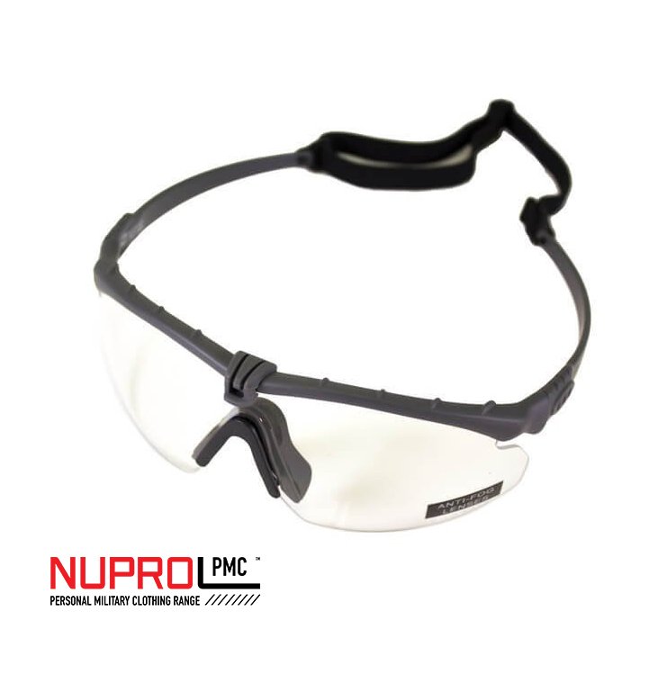 Nuprol Airsoft Gözlük GRI Çerçeve, Şeffaf Cam