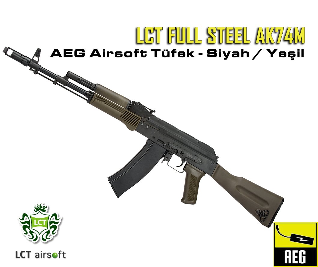 LCT AK74M AIRSOFT AEG TÜFEK - OLIVE FULL STEEL