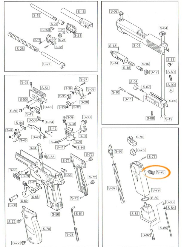 WE F226 - F228 - F229 - MK25 Magazine Output Valve/ Gaz Çıkış Valfi Parça #78