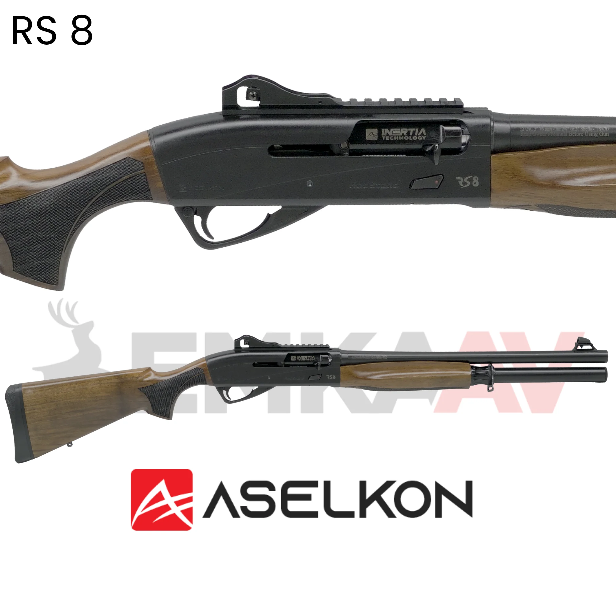 Aselkon Rs8 Siyah Ahşap Otomatik Av Tüfeği