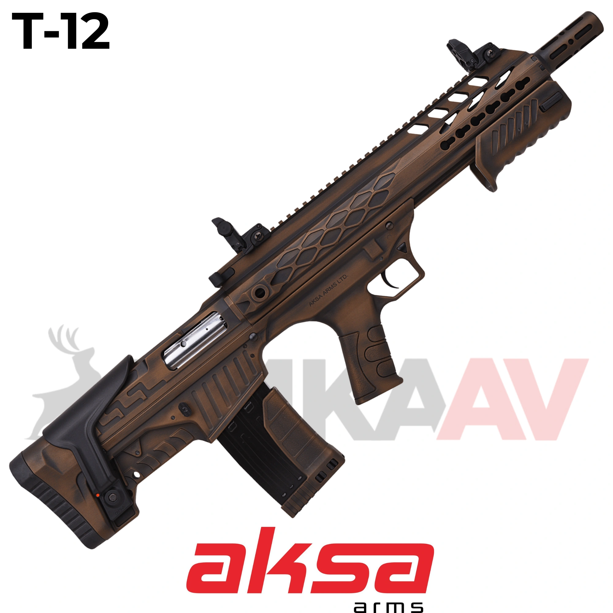 Aksa Crossfire T12 Bronz Eskitme Bullpup Çift Sistem Av Tüfeği (Yarı Otomatik Pompalı)