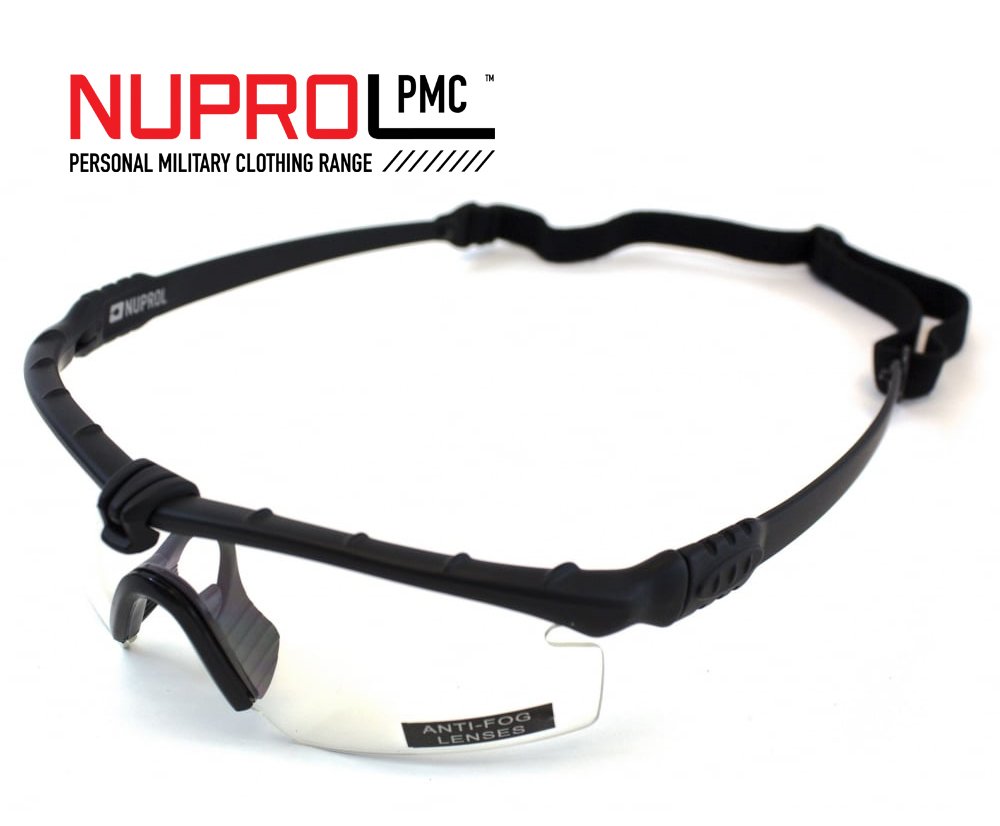 Nuprol Airsoft Gözlük SIYAH Çerçeve, ŞEFFAF Cam 6042-BKCL