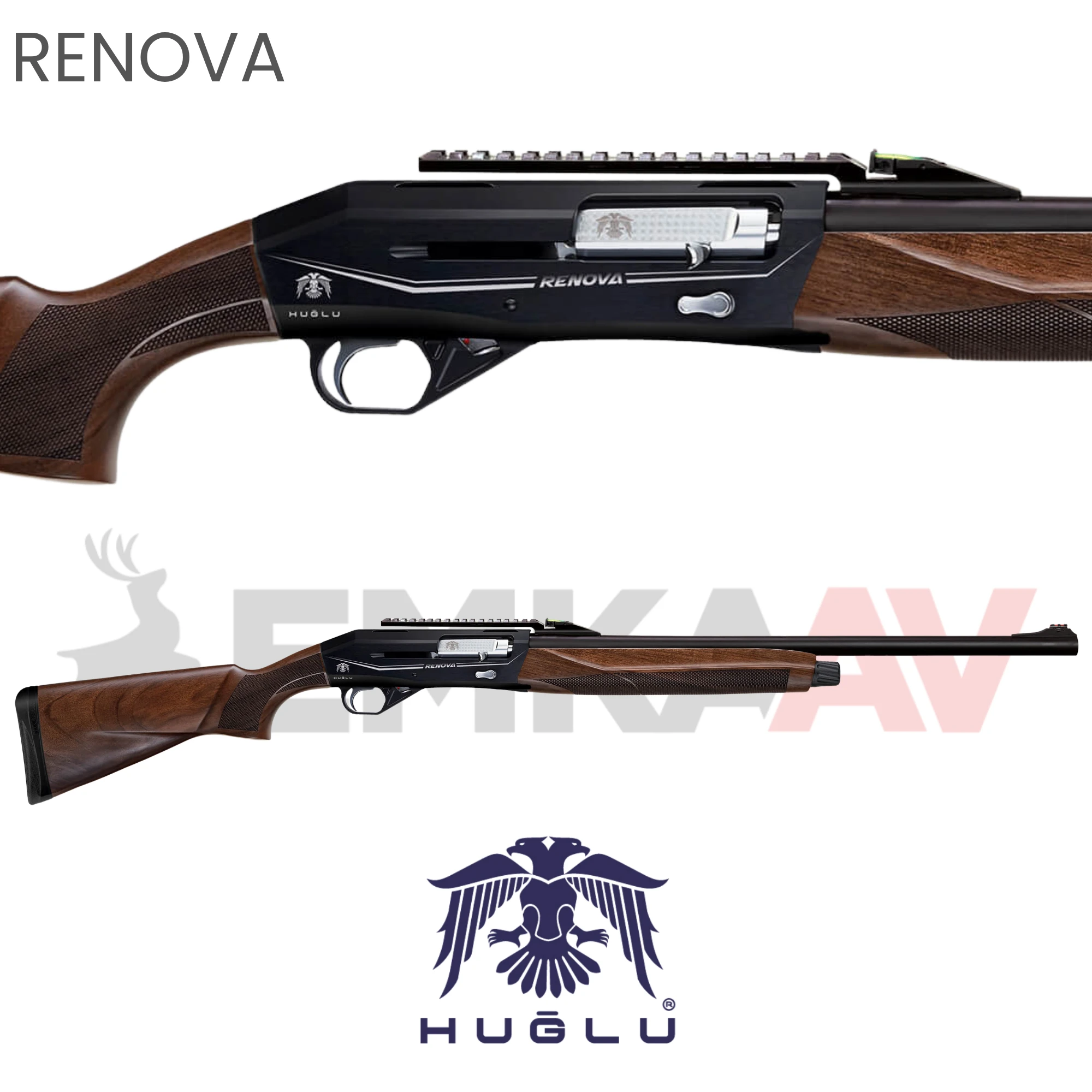Huğlu Renova Cantilever Slug Yarı Otomatik Av Tüfeği