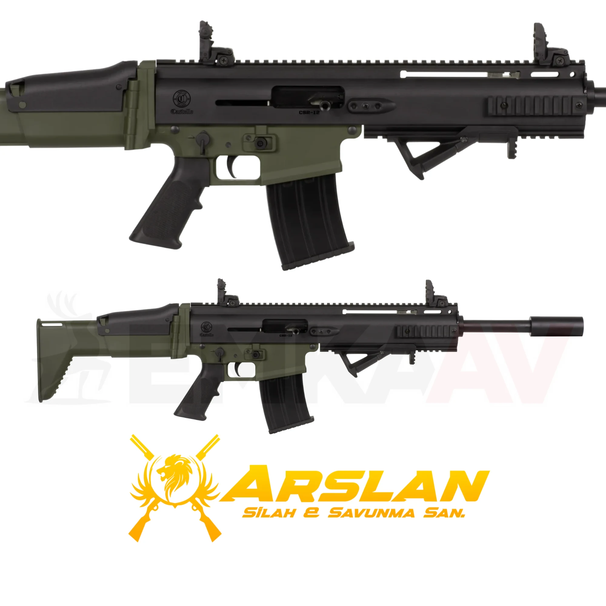 Castello CSR-12: SCAR 12 Kalibre Haki-Siyah Şarjörlü Av Tüfeği