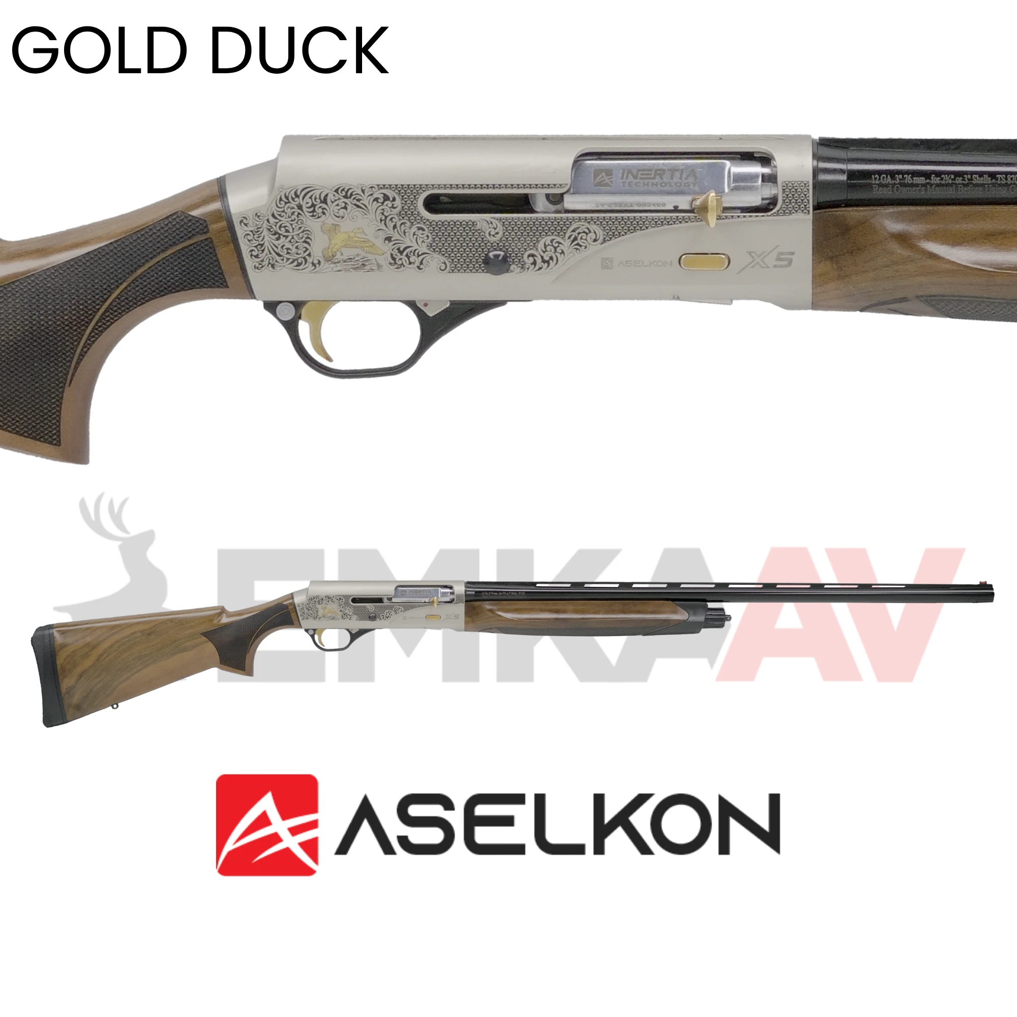 Aselkon X5 Gold Duck Gravürlü Av Tüfeği