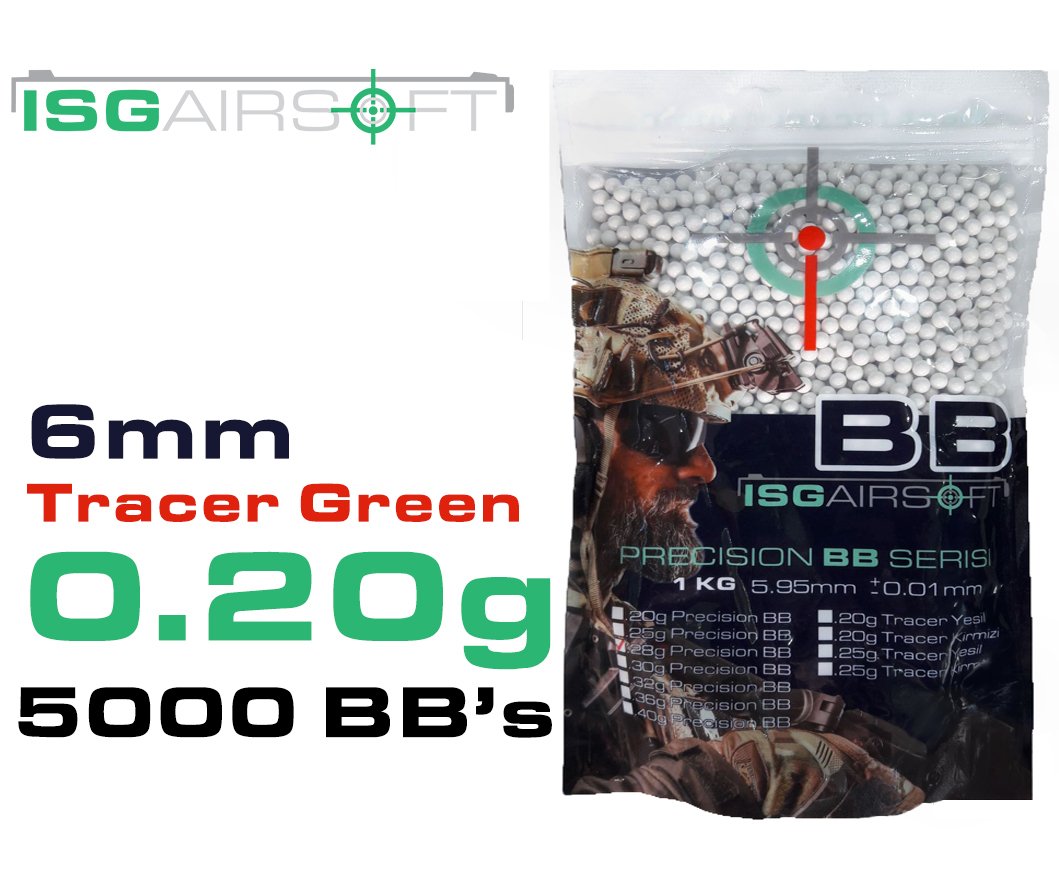 ISGairsoft 0.20g Tracer BB GREEN 5000adet 1KG XL Paket
