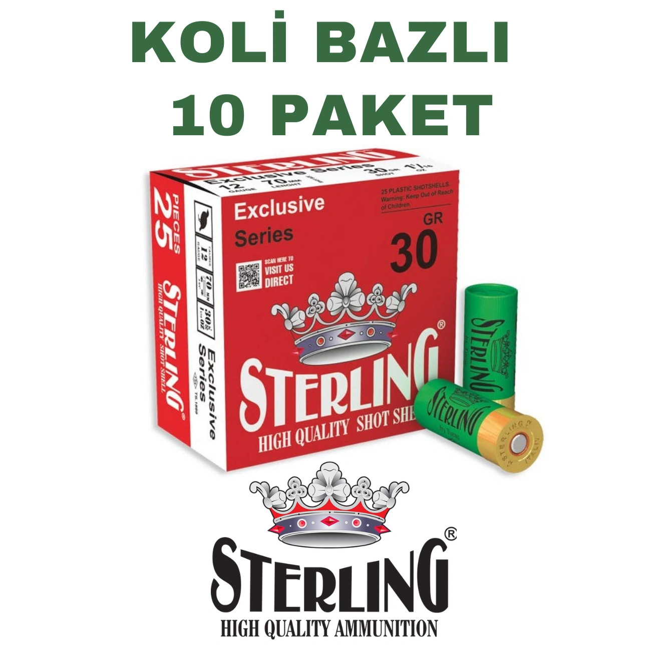 Sterling 12 CAL 30 GR Koli Bazlı Av Fişekleri