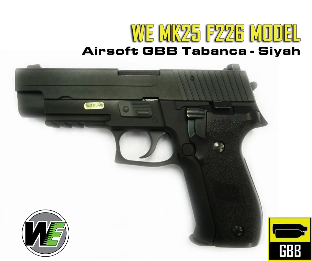 WE MK25 F226 MODEL SIYAH AIRSOFT TABANCA