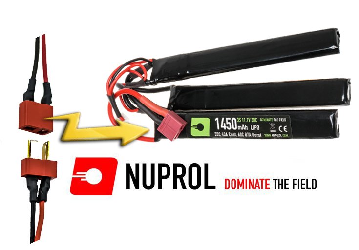 Nuprol AIRSOFT LIPO PIL 11.1V 1450MAH 30C T-PLUG NUNCHUCK (8124)