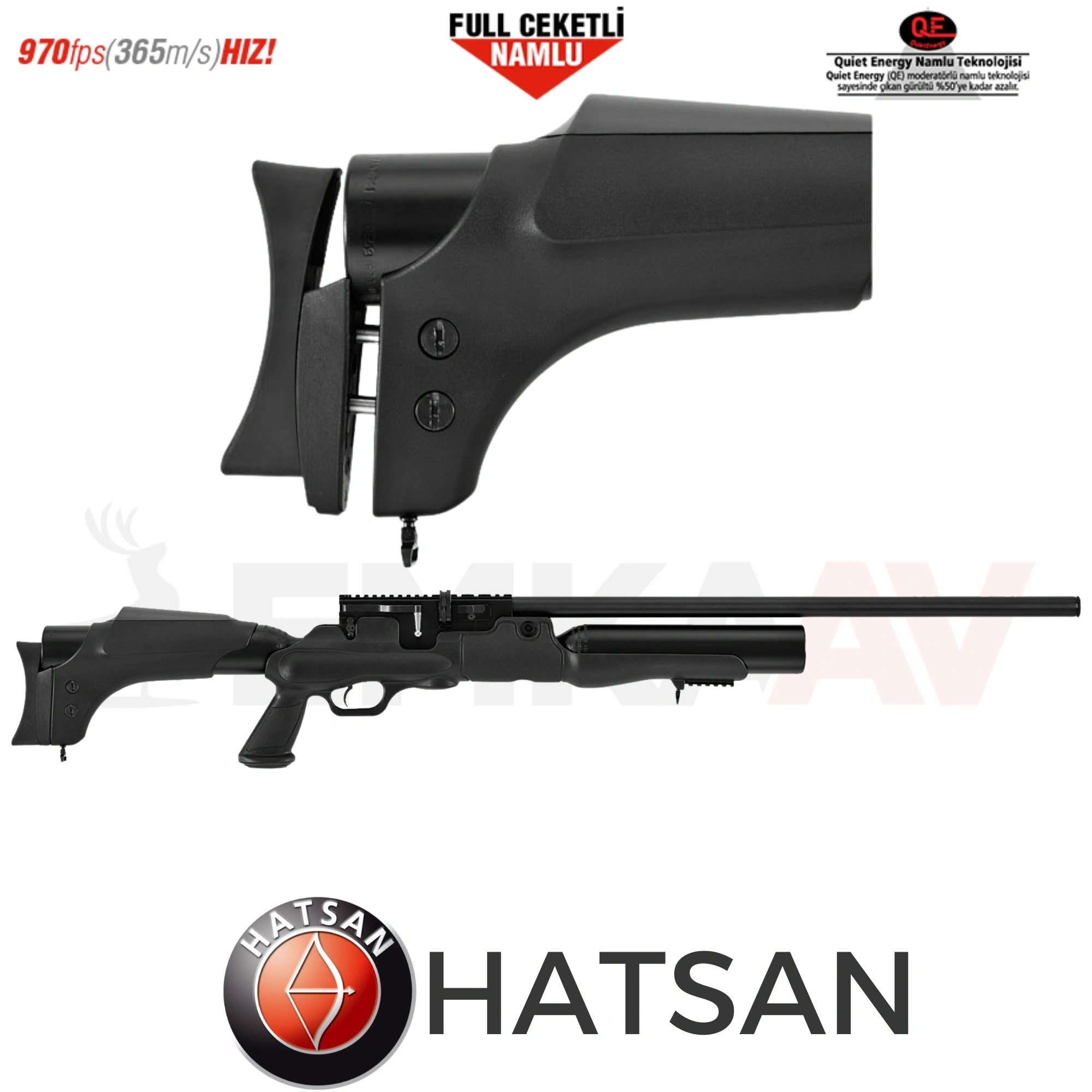 Hatsan Hercules 666 QE 6.35 PCP Cosmos Havalı Tüfek Full Set