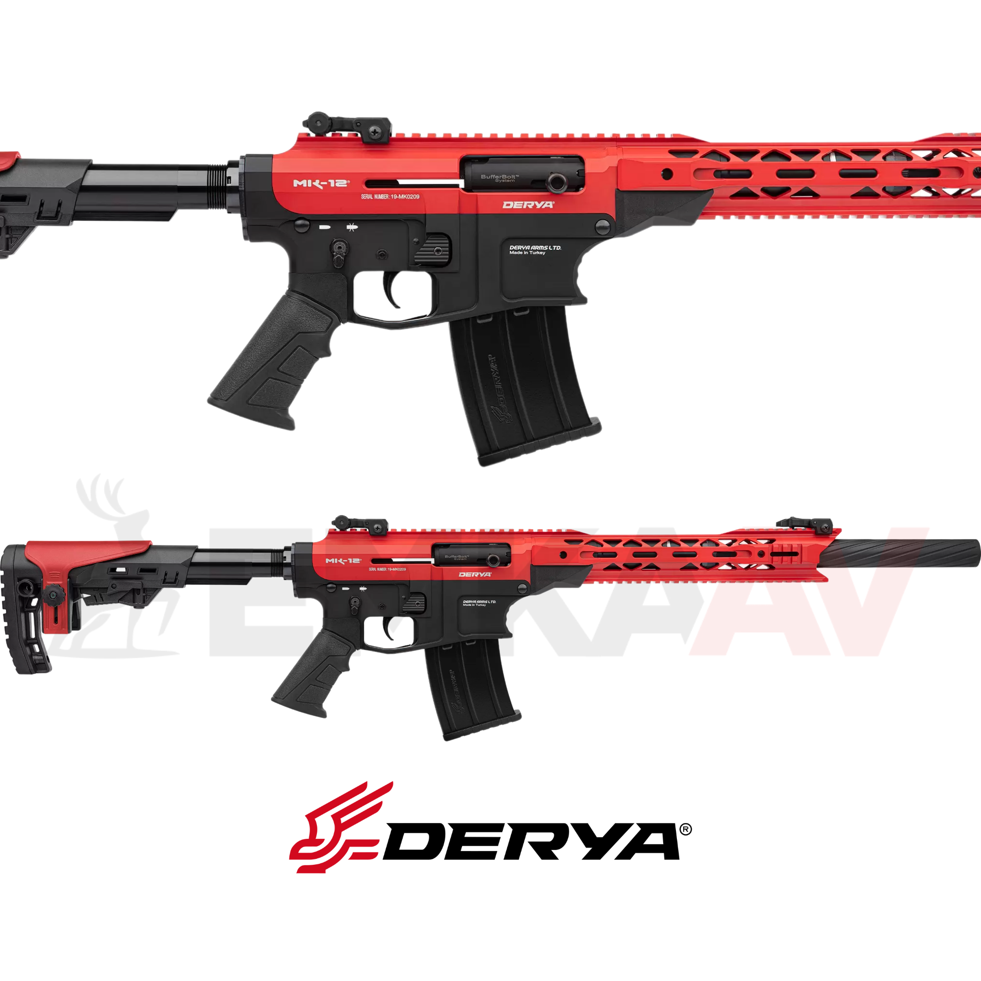 Derya MK-12 AS-104S Kırmızı Siyah Şarjörlü Av Tüfeği