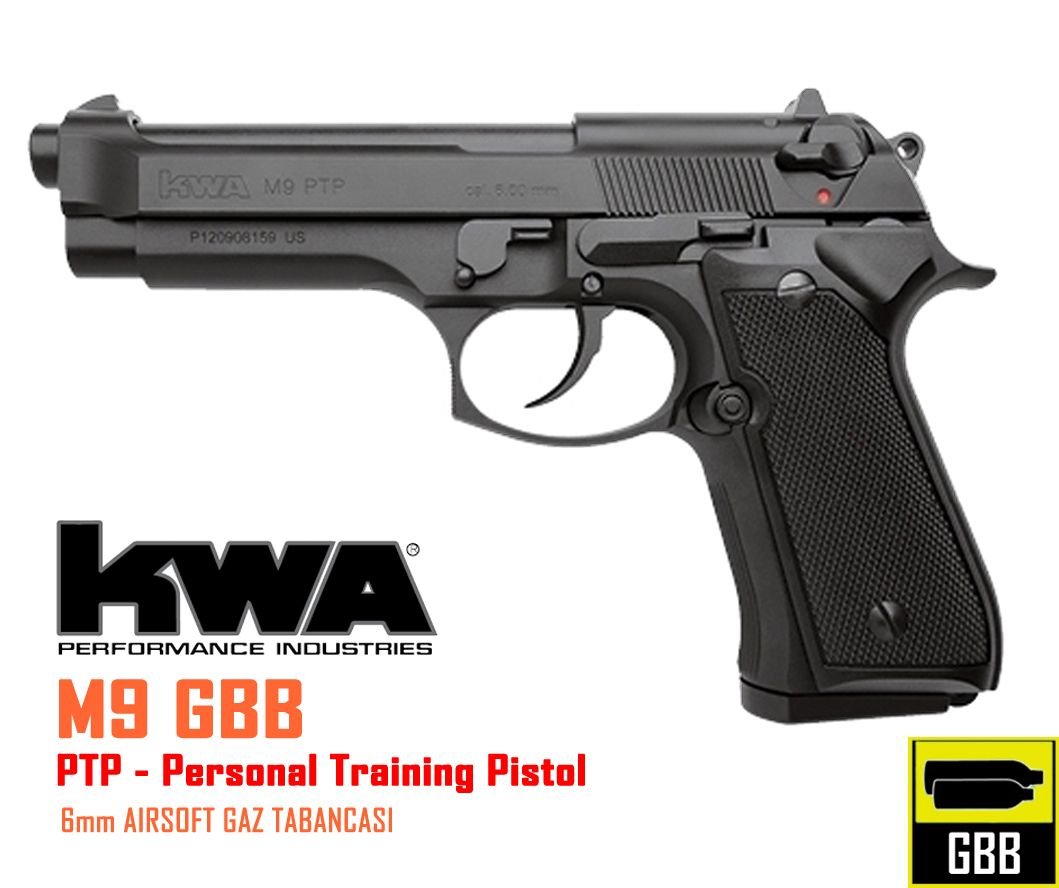 KWA M9 PTP GBB Training Pistol AIRSOFT TABANCA