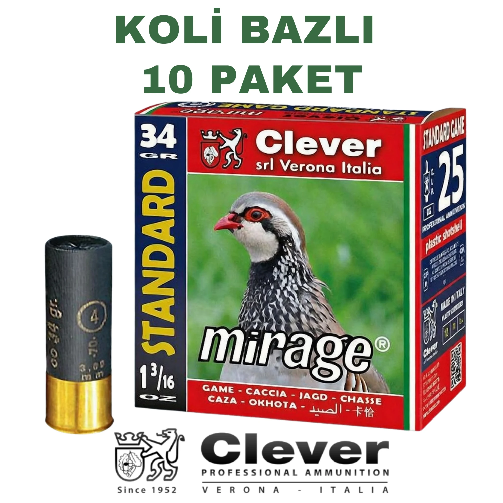 Mirage T2 Standart Game 34 Gram 12 Kalibre Koli Bazlı Av Fişekleri
