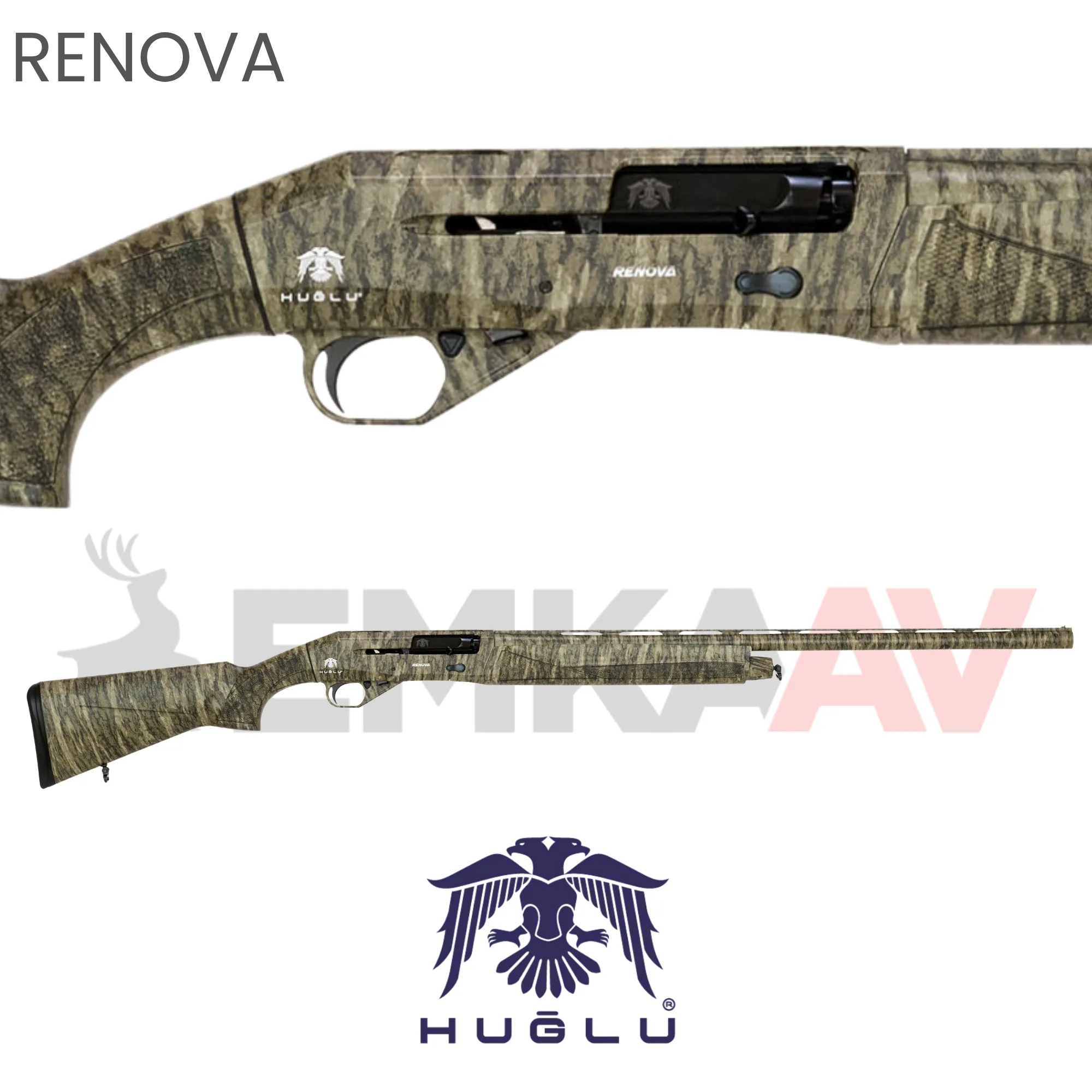 Huğlu Renova Camo Bottomland Yarı Otomatik Av Tüfeği