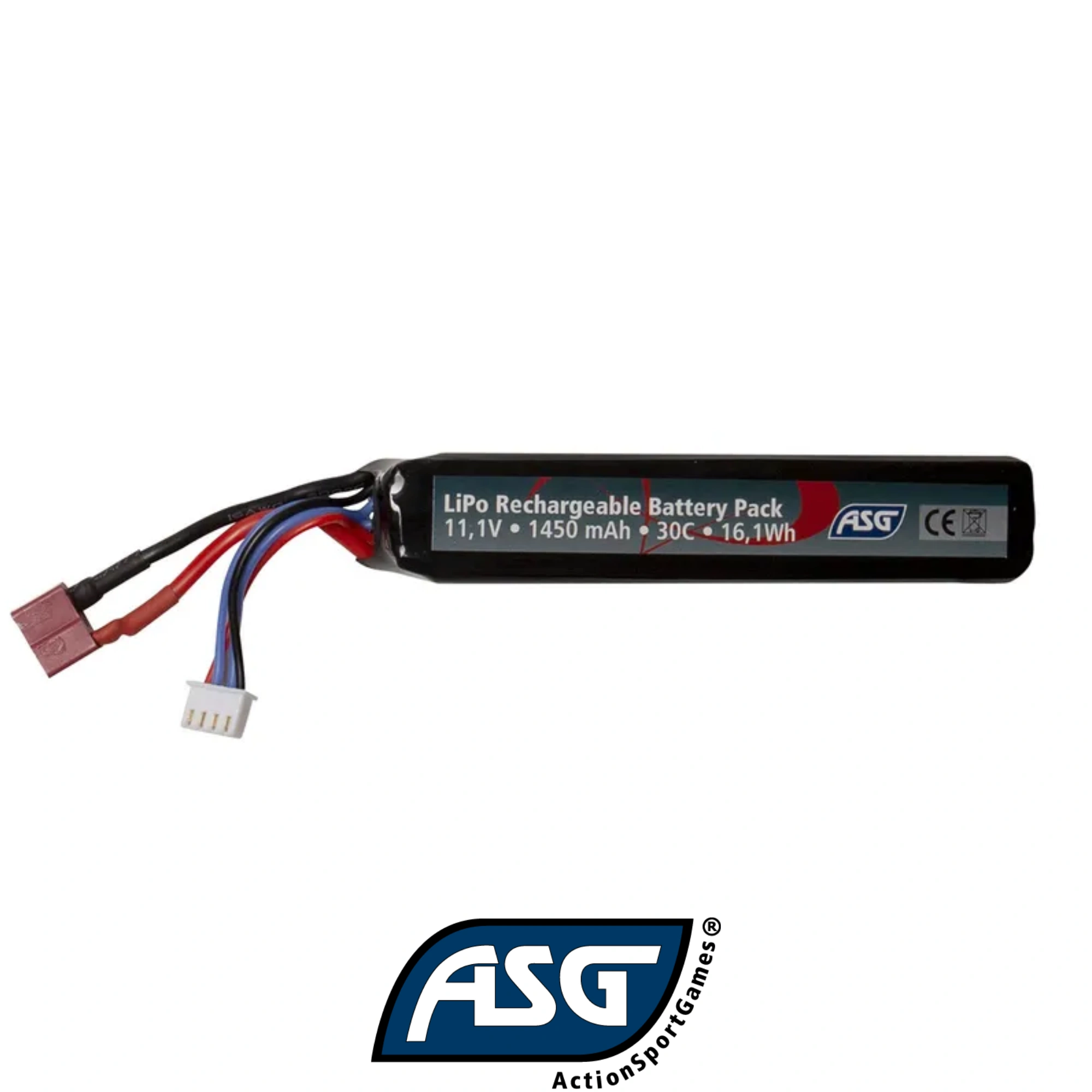 Asg 11.1V 1450 mAh 30C Airsoft LiPo Pil T-Plug