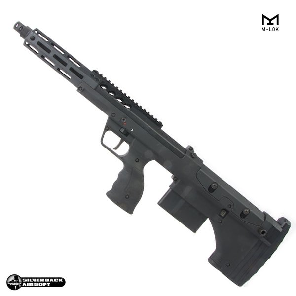 SILVERBACK SRS A2/M2 "16inç Namlu" Desert Tech Lisanslı COVERT Airsoft Sniper Tüfek - Siyah
