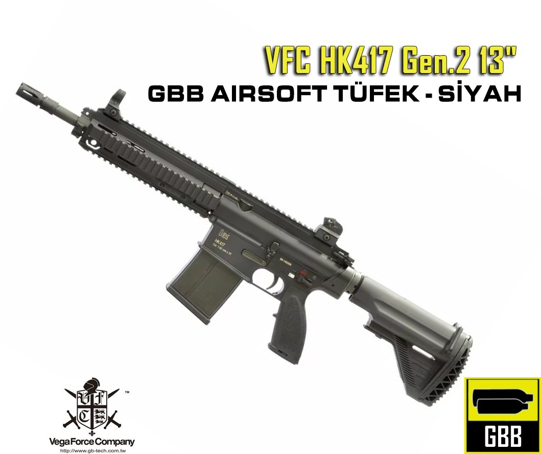 VFC HK417 Gen.2 13" Assault GBB Airsoft Tüfek - Siyah