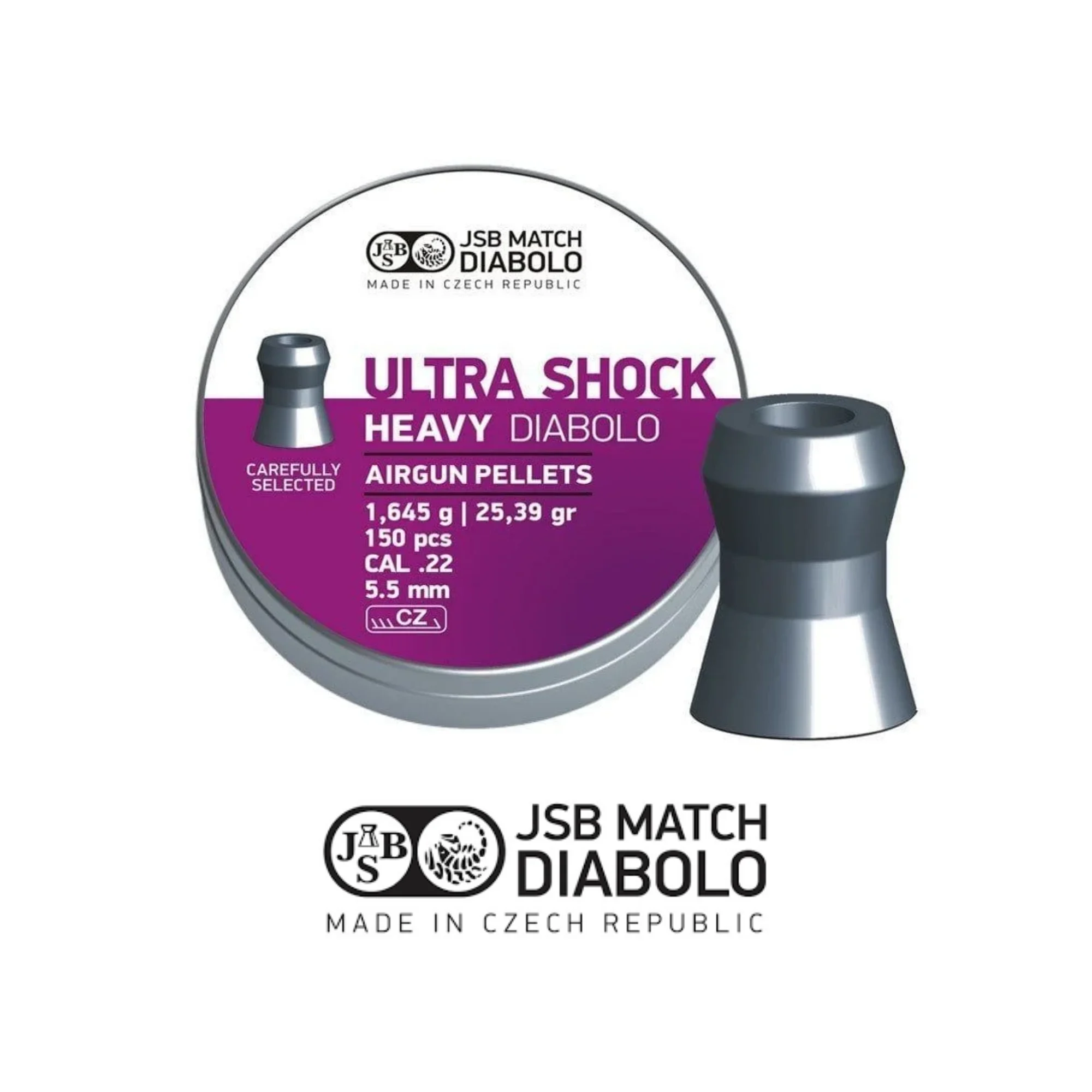 JSB Ultra Shock Heavy Diabolo 25.39 Grain 5.5 mm Saçma /150 Adet