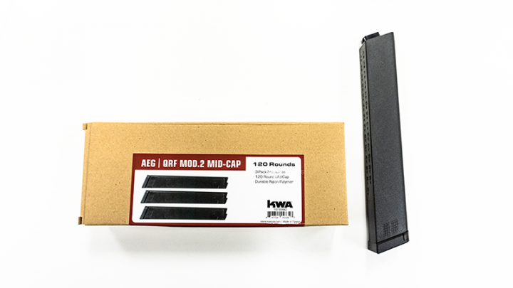 KWA QRF MOD2 MIDCAP 120BB Airsoft Şarjör Siyah