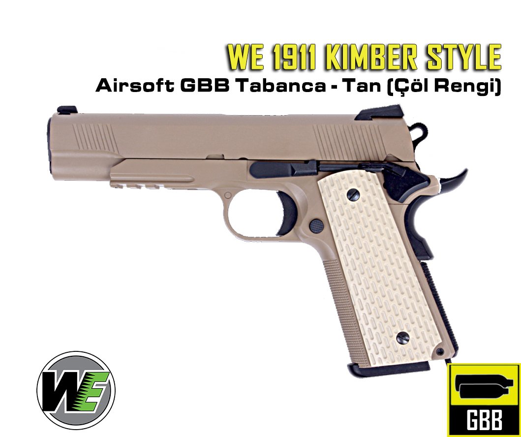 WE 1911 KIMBER STYLE ÇÖL RENGİ AIRSOFT GBB TABANCA