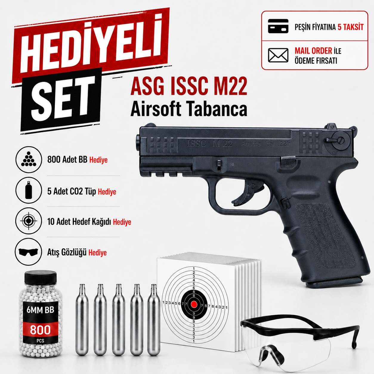 Asg Issc M22 Black Airsoft Tabanca 19804