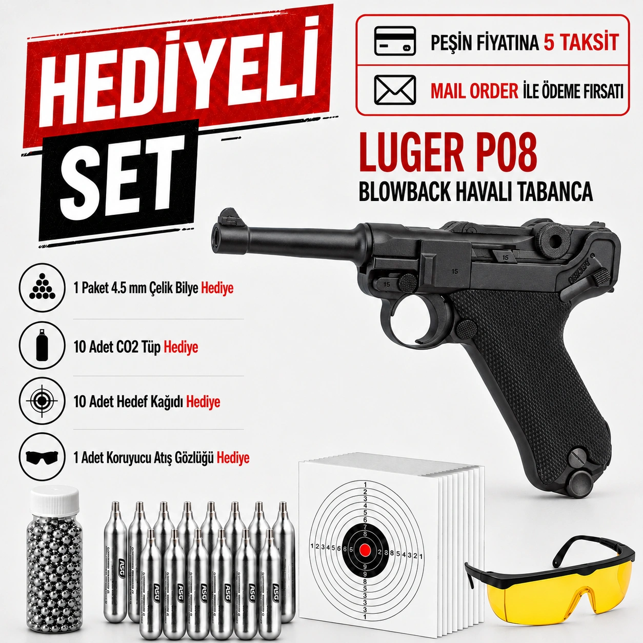 Kwc Luger P08 Blowback Havalı Tabanca Fiyatları 2026 | Stoktan