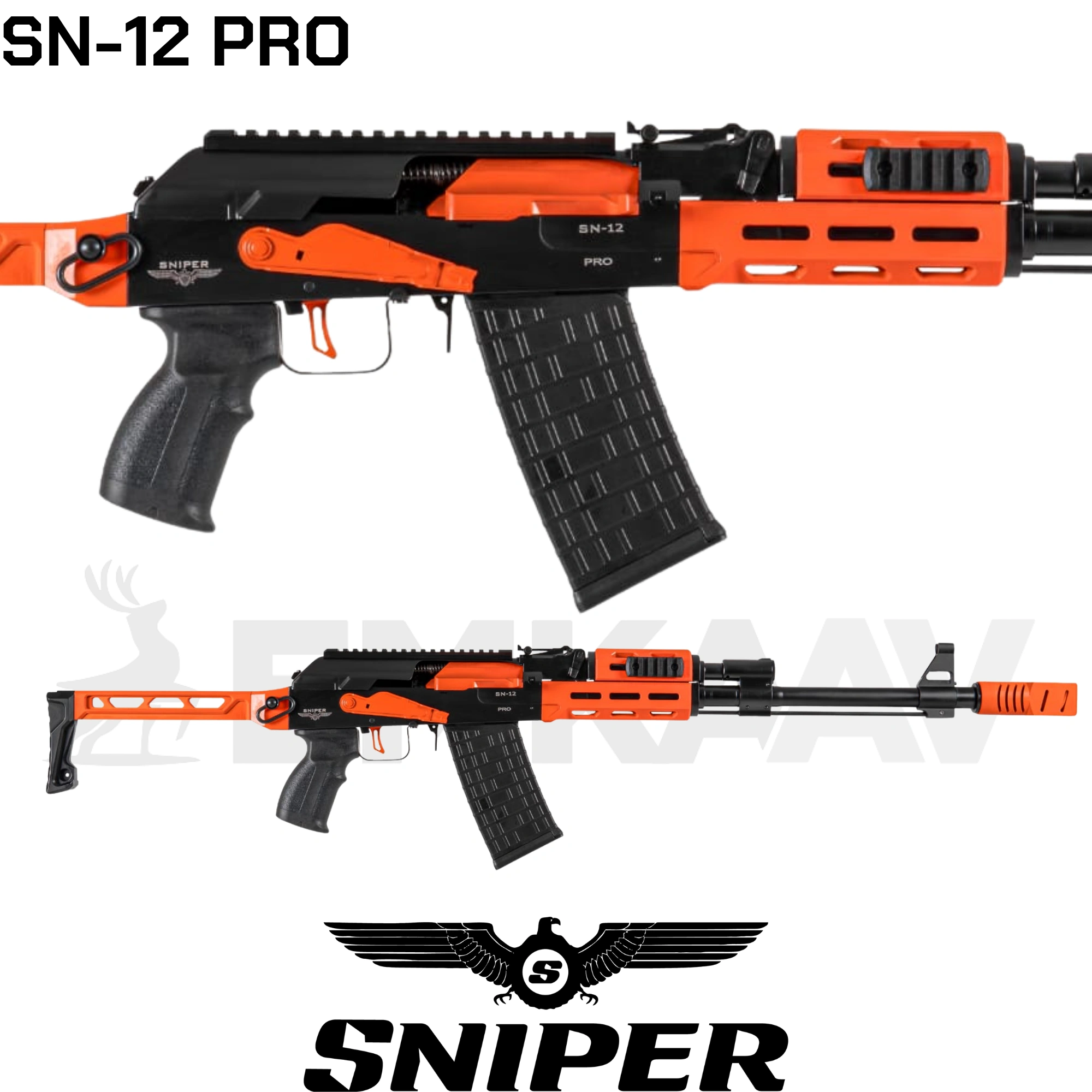 Sniper SN-12 Pro Siyah-Turuncu Şarjörlü Av Tüfeği