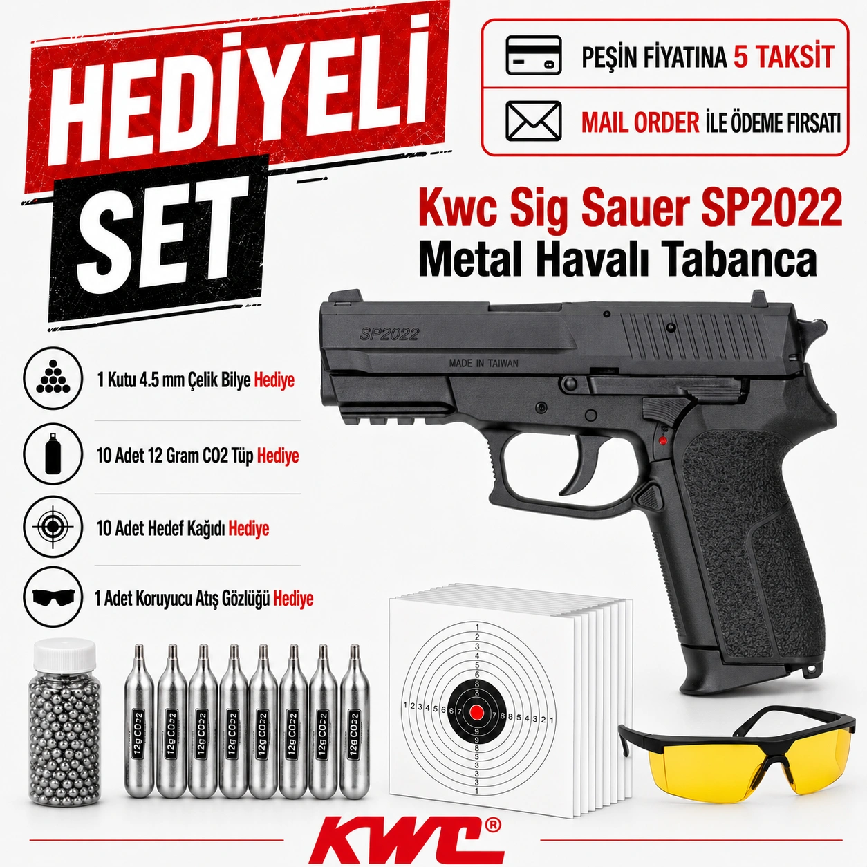Kwc Sig Sauer SP2022 Metal Havalı Tabanca Fiyatları 2026 | Stoktan