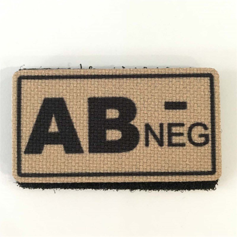 AB (-) Negatif Kan Grubu Patch Arma - TAN (Çöl Rengi)