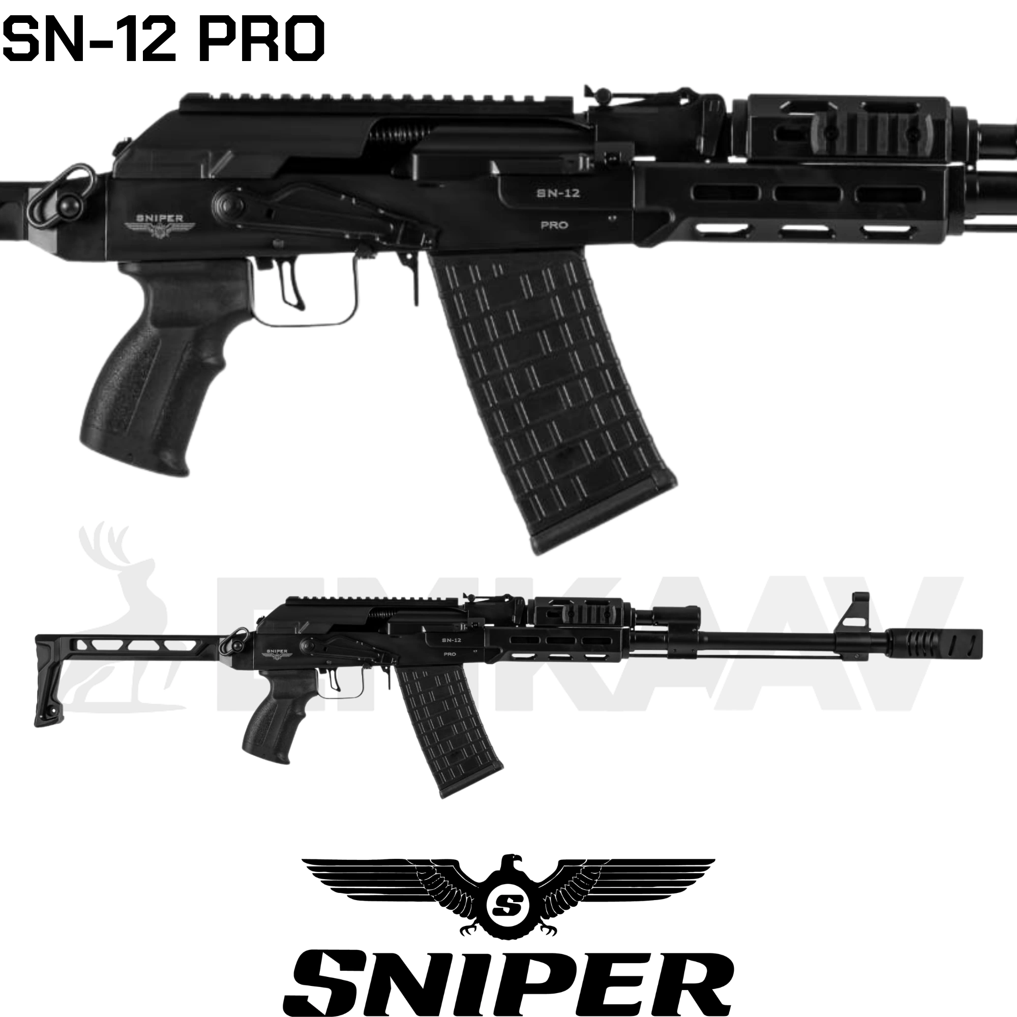 Sniper SN-12 Pro Siyah Şarjörlü Av Tüfeği