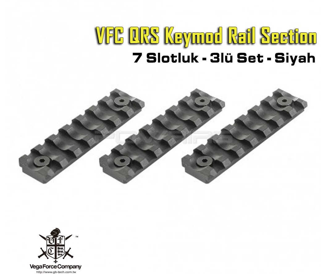 VFC QRS Keymod Rail Section - 7slotluk - Siyah