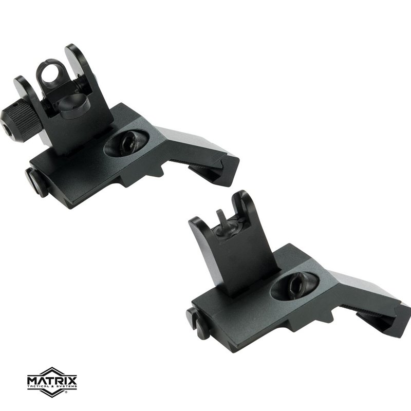 45 Derecelik Katlanır Demir Nişangah Seti - Matrix M4/M16/AR15 tipi Airsoft Tüfekler için