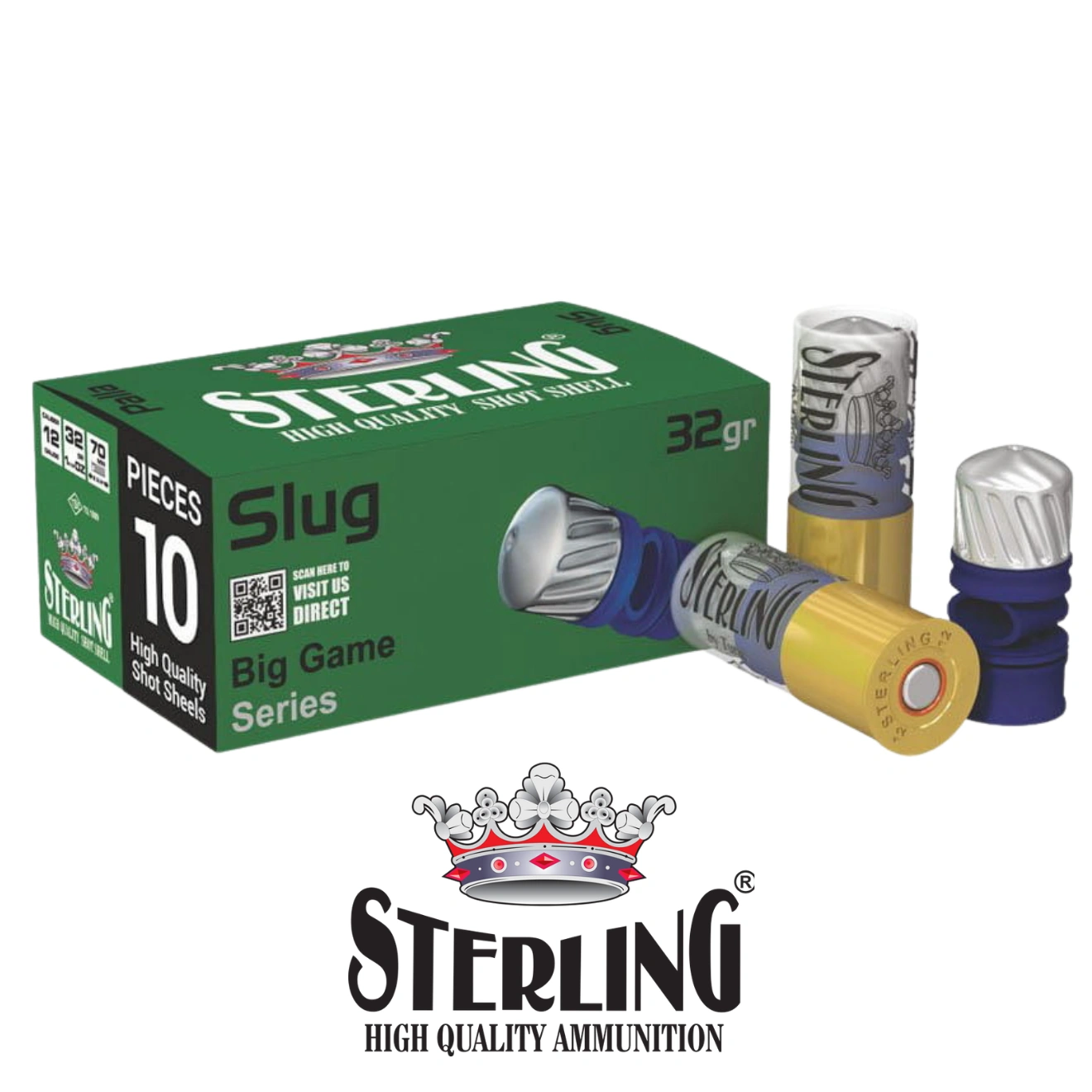 Sterling 12 Cal 32 GR Palla Tek Kurşun Av Fişekleri 1 Kutu 10 Adet