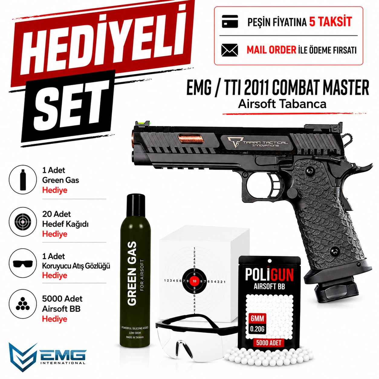 EMG / TTI 2011 Combat Master Logolu Airsoft Tabanca (6mm