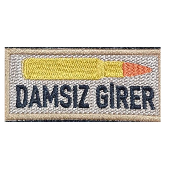 DAMSIZ GİRER KURŞUN KOMİK PATCH- KREM-SARI-SİYAH