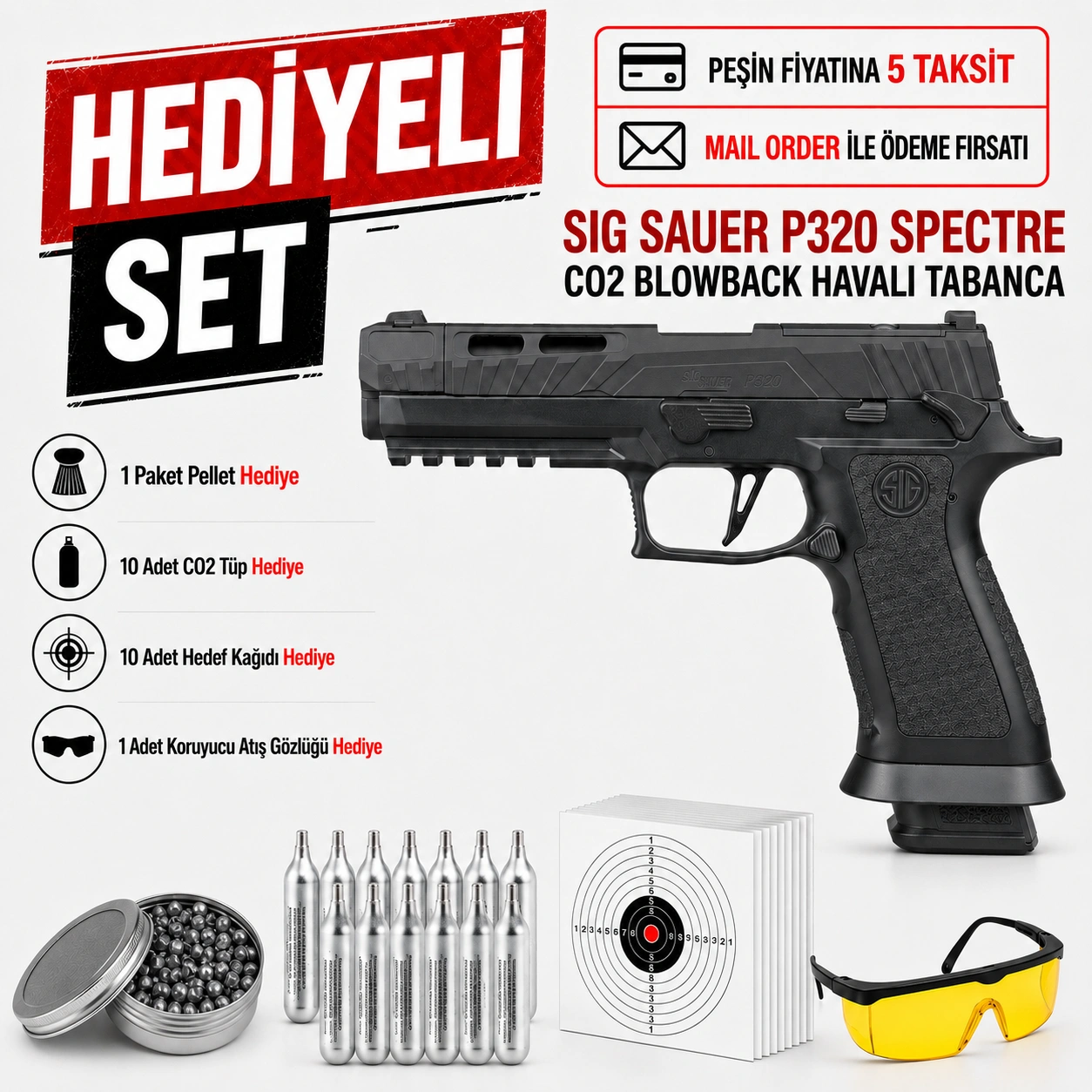 Sig Sauer P320 Spectre CO2 Blowback Havalı Tabanca (Pellet)