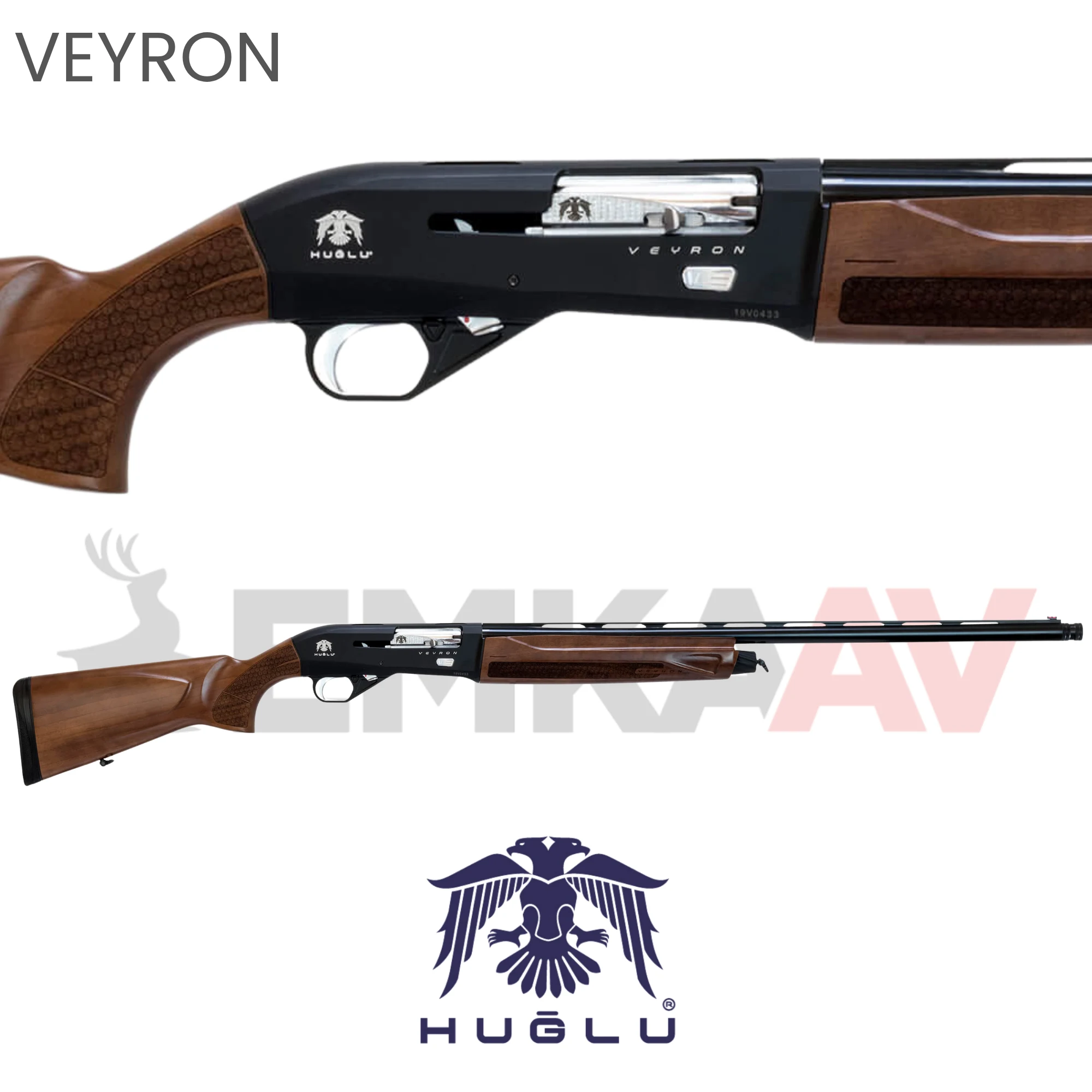 Huğlu Veyron Ahşap Yarı Otomatik Av Tüfeği