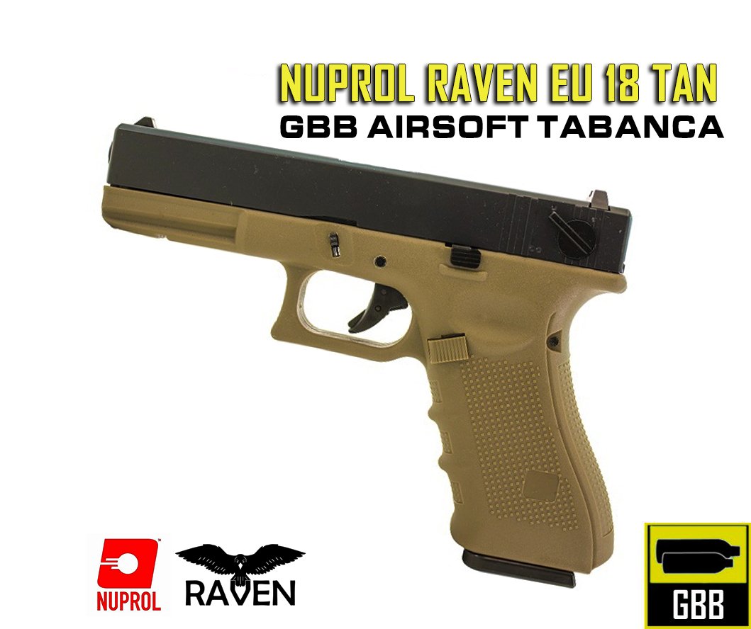 NUPROL RAVEN Glock G18 Gen4 GBB AIRSOFT TABANCA - ÇÖL RENGİ