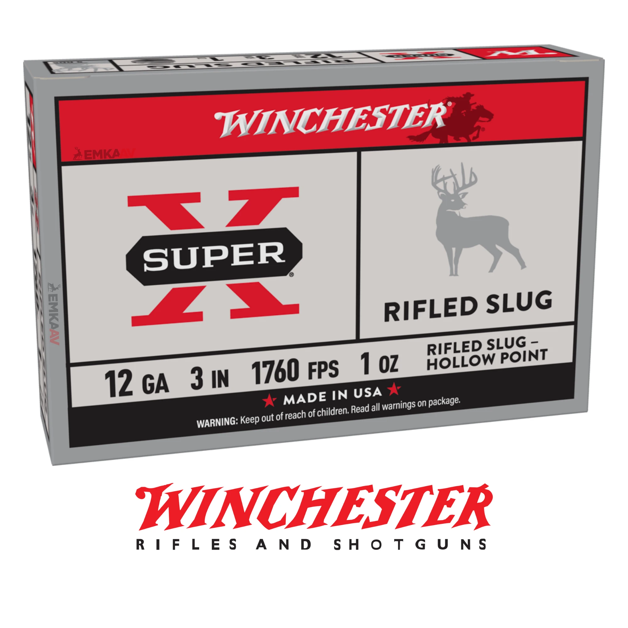 Winchester USA Rifled Slug Hollow Point Magnum Tek Kurşun 12 Kalibre Av Fişeği (1760)