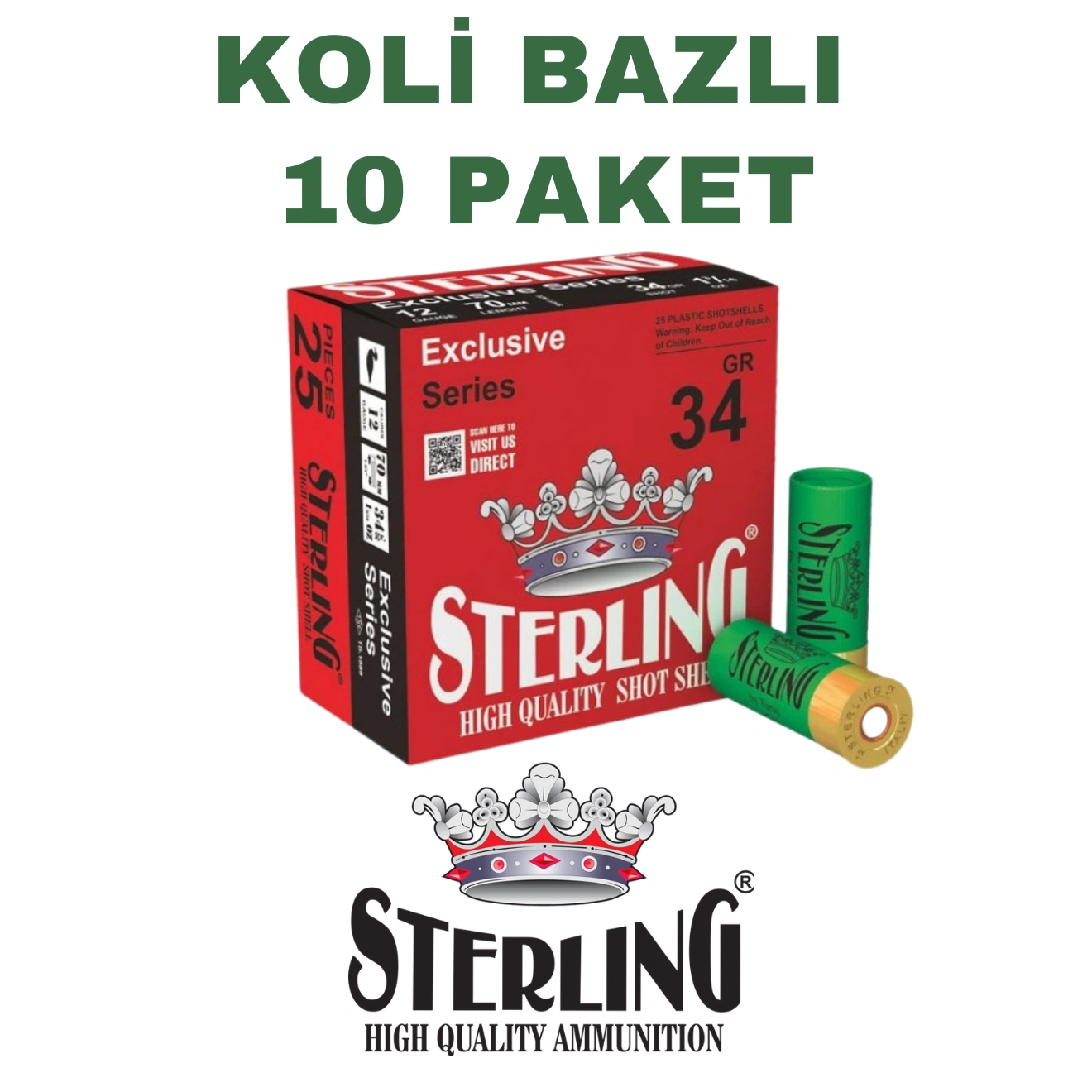 Sterling 12 CAL 34 GR Koli Bazlı Av Fişekleri
